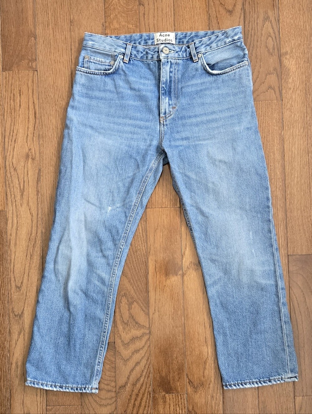 Acne Studios Light Blue Straight Cropped Vintage Jeans